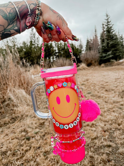 40oz plastic tumbler fully accessorized