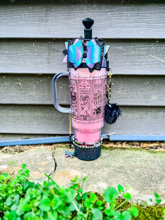40oz plastic tumbler fully accessorized